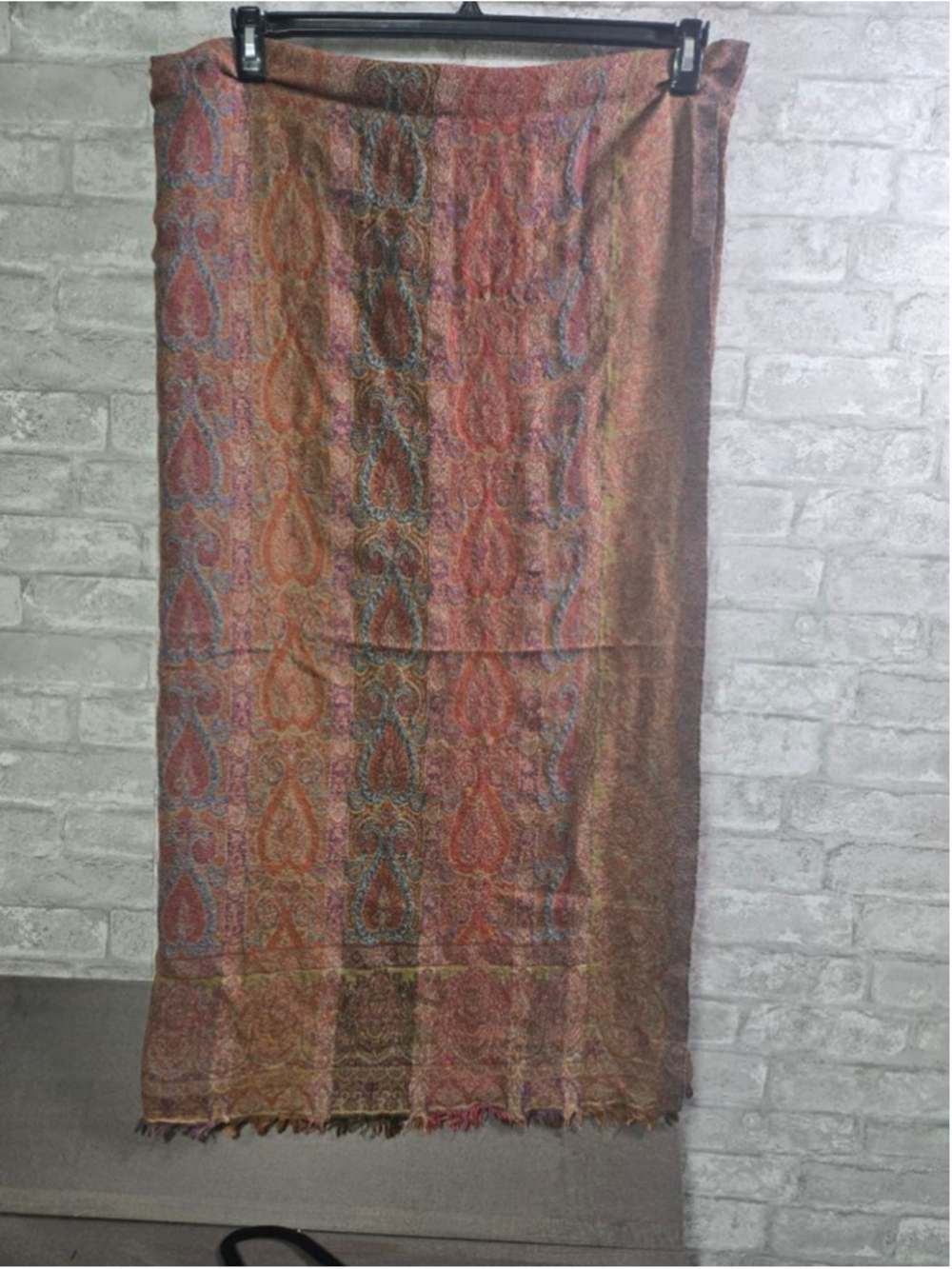 Women's Orange Blue Paisley Scarf & Wrap One Size